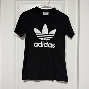 Adidas Shirt Tee Black Trefoil Short Sleeve Logo